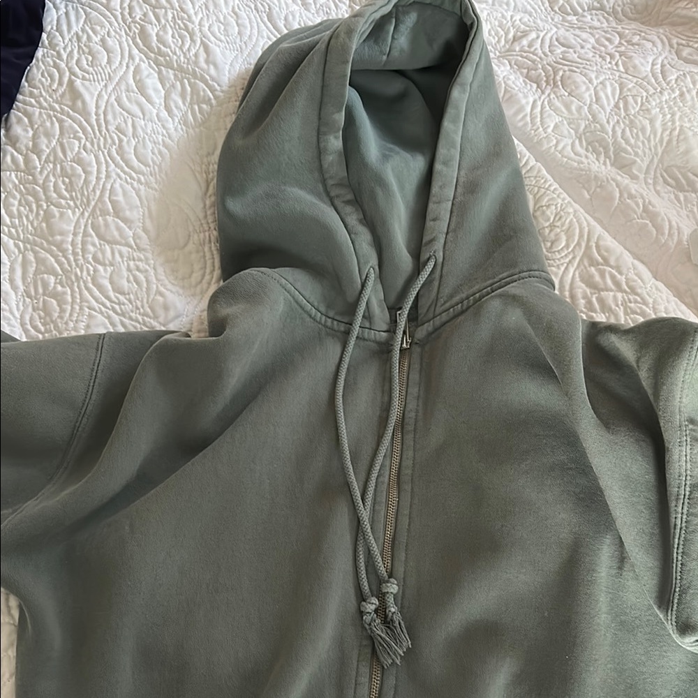 Brandy Melville Blue Zip-Up Hoodie